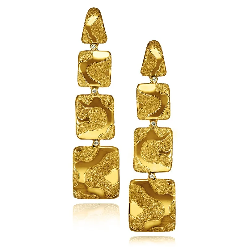 Unique Resin Earrings For Bold Look-Gold Glossy Cora Earrings