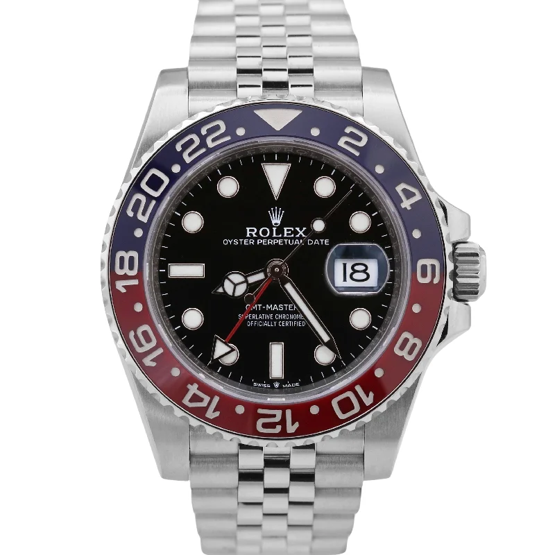 Affordable Luxury Watches For Men-MINT 2023 Rolex GMT-Master II 126710 BLRO PEPSI Red Blue Steel JUBILEE 40mm BOX