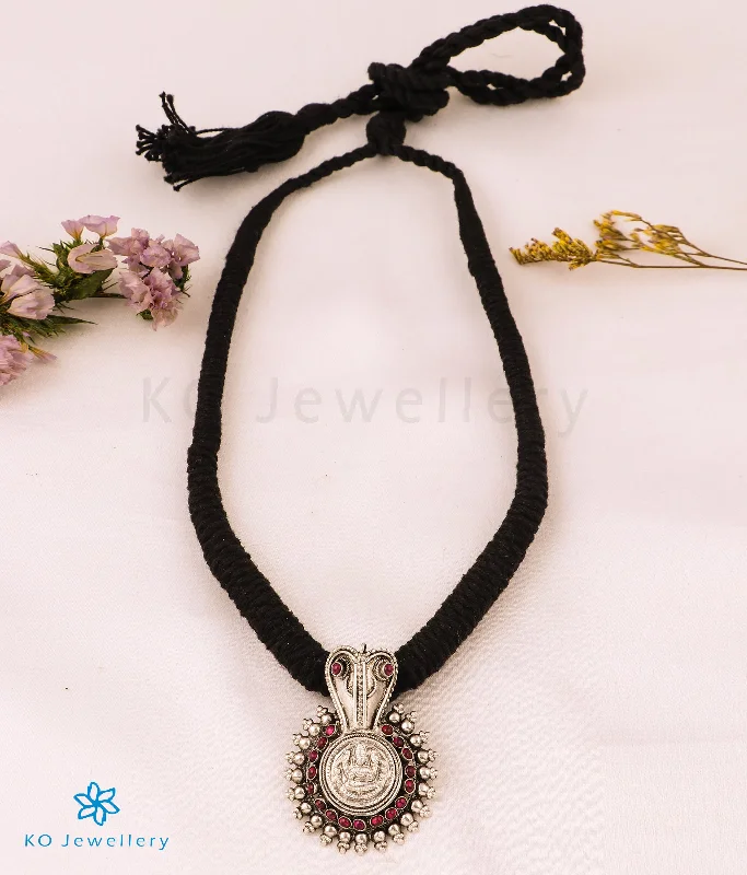 Elegant Beaded Necklace For Evening Parties-The Vijeta Silver Kodava Thread Necklace (Oxidised)