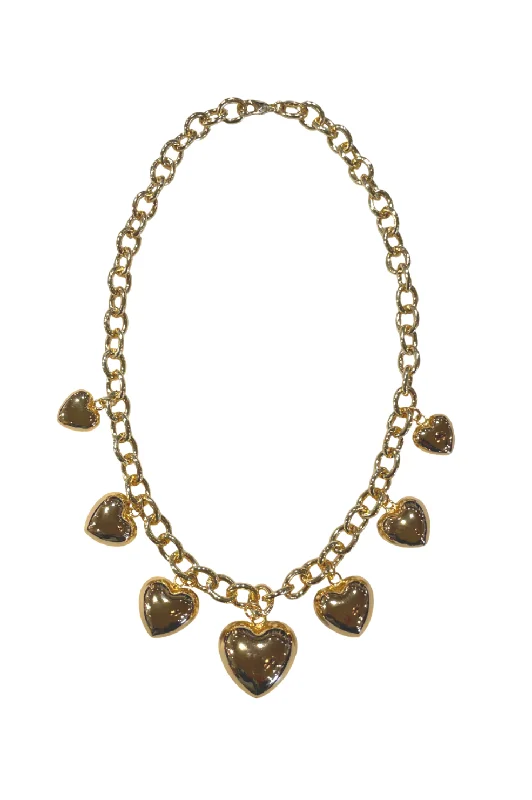 Classic Silver Necklace For Fashion Week-Bubble Heart Necklace - Large