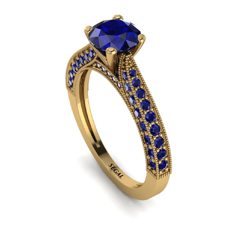 Unique Gemstone Rings For Wedding Day-Classic Vintage Sapphire Engagement Ring - Kathryn No. 73