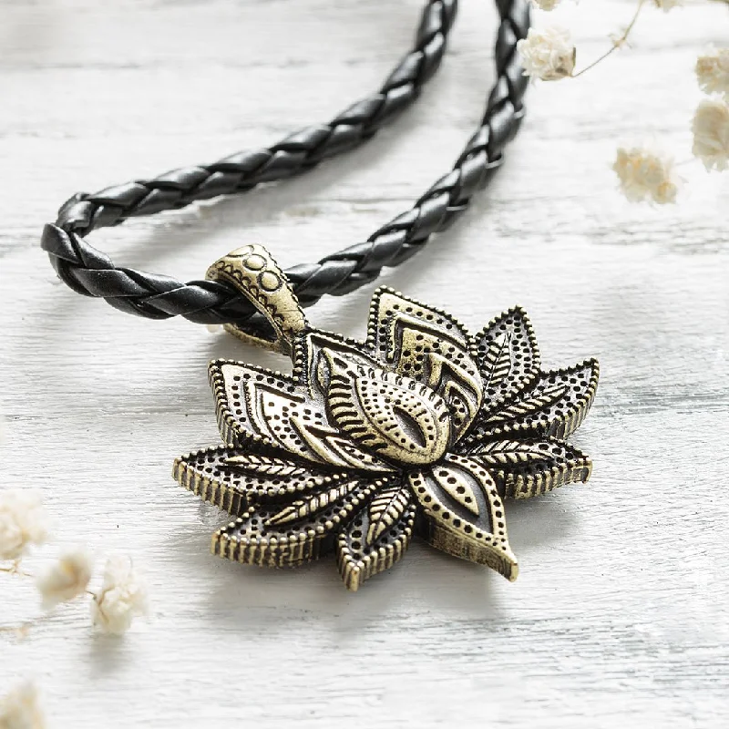 Simple Beaded Necklace For Summer Style-Renewal Lotus Flower Necklace