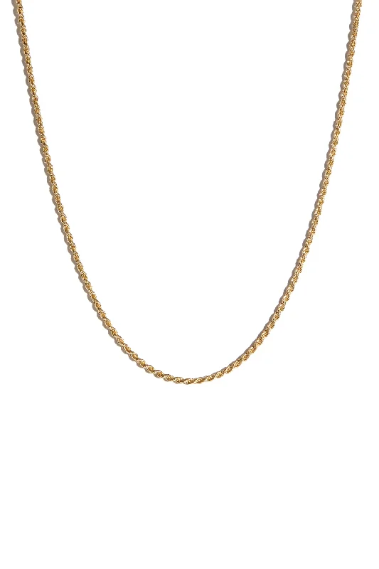 Trendy Long Necklace For Casual Wear-Rope Chain in Gold