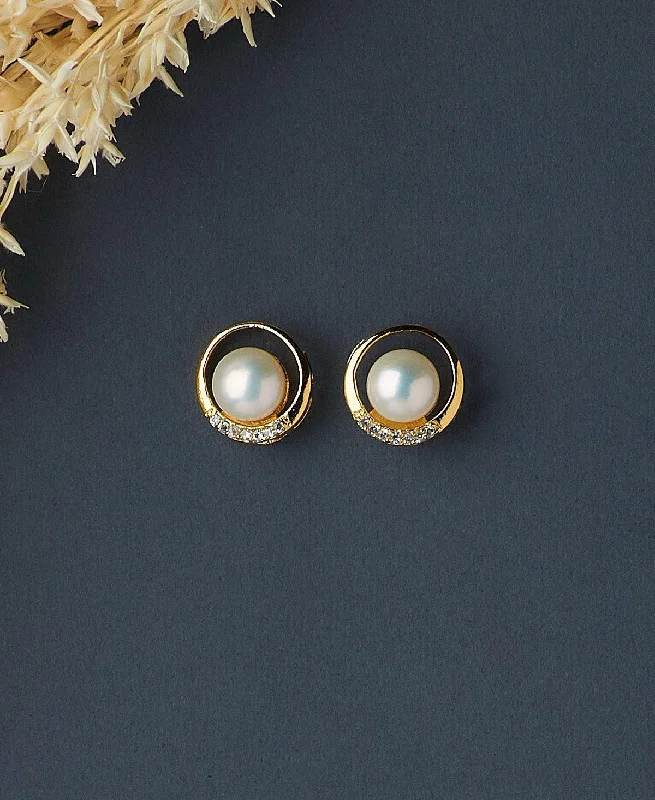 Chunky Earrings For Bold Look-Pretty Pearl Stud Earring