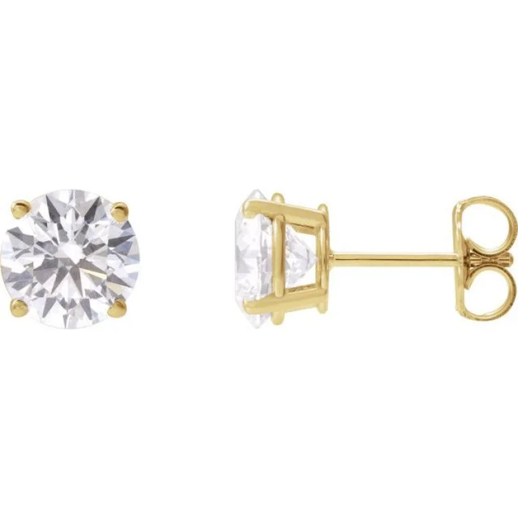 Elegant Earrings For Wedding Guests-14K Yellow 2 1/2 CTW Lab-Grown Diamond Stud Earrings