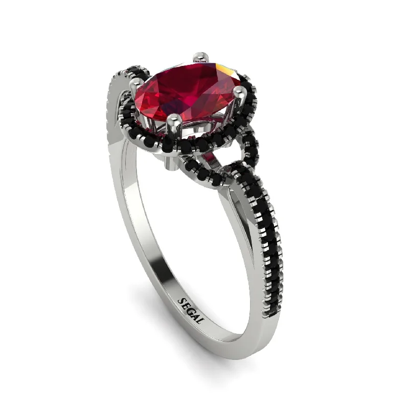 Custom Engagement Rings With Unique Gemstones-Timeless Beauty Oval Ruby Engagement Ring - Judy No. 42