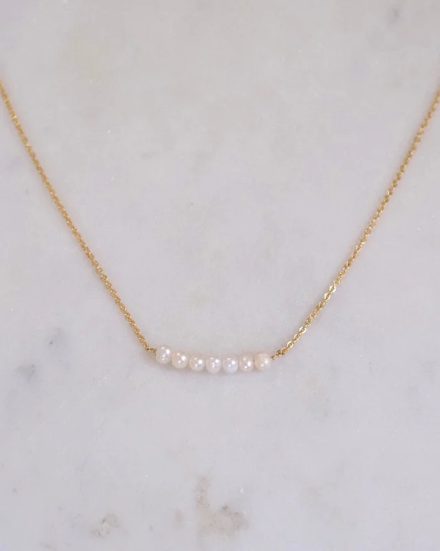 Elegant Long Necklace For Day Wear-Freshwater Pearl Band Necklace