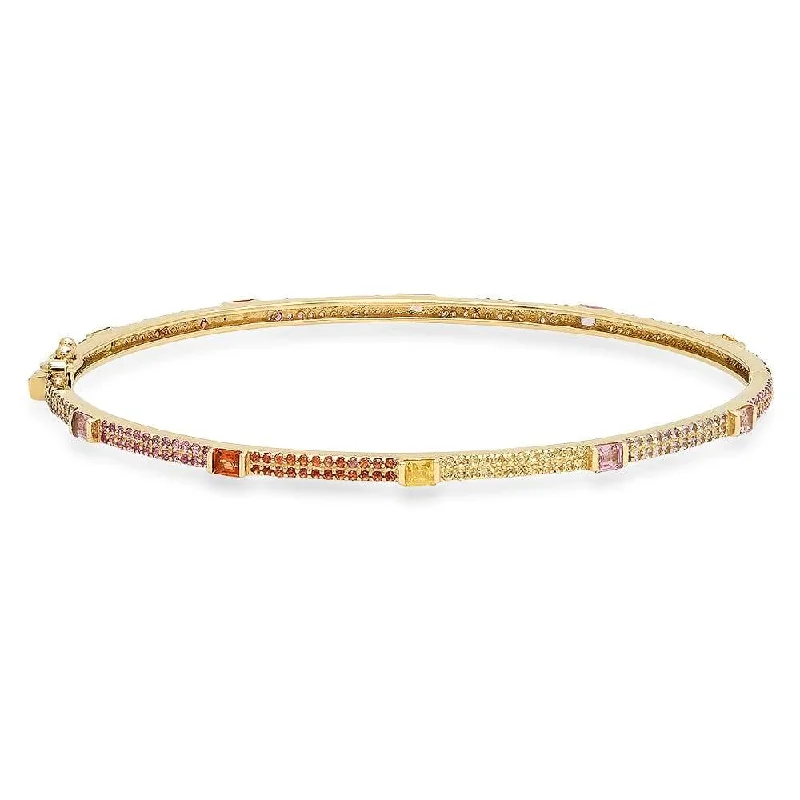 Unique Bracelets For Special Occasions-WARM RAINBOW SAPPHIRE BRACELET