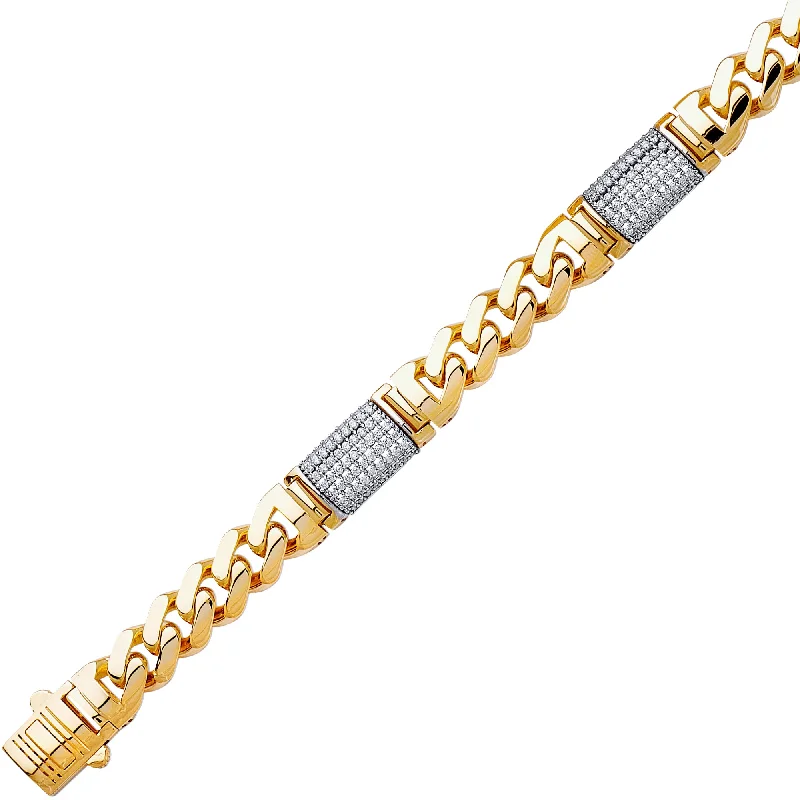 Luxury Crystal Bracelets For Women-14K Fancy Hollow Cuban Bracelet