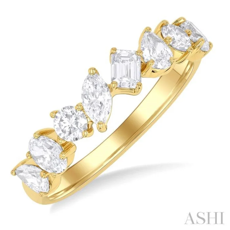 Luxury Engagement Rings For Custom Proposals-1 1/10 ctw Mixed Shape Diamond Fashion Ring in 14K Yellow Gold