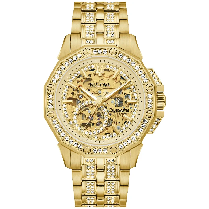 Fashion Watches For Women With Crystal Faces-Bulova Crystal Octava Collection 98A292