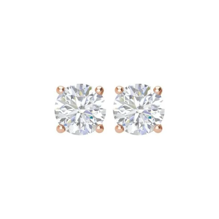 Luxury Earrings For Special Events-14K Rose 2 CTW Natural Diamond Stud Earrings