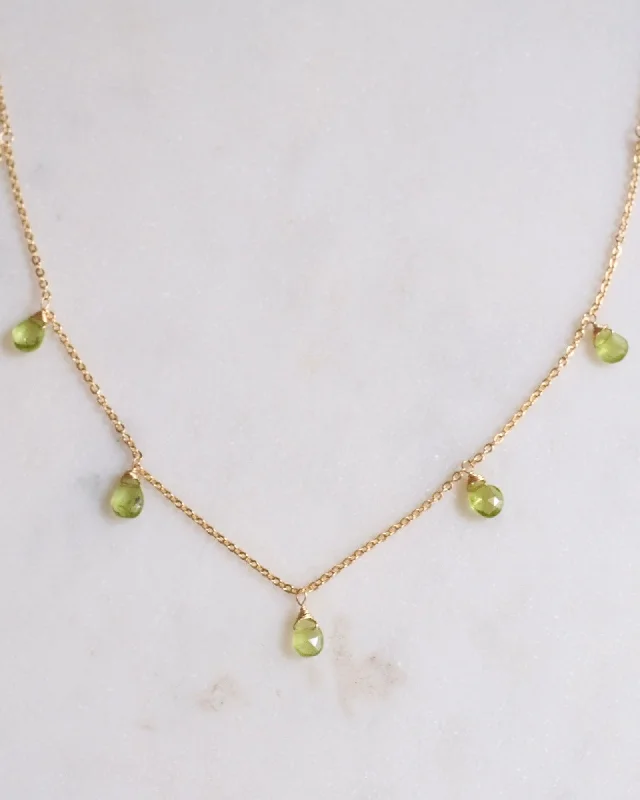 Classic Pendant Necklace For Formal Wear-Peridot Princess Necklace