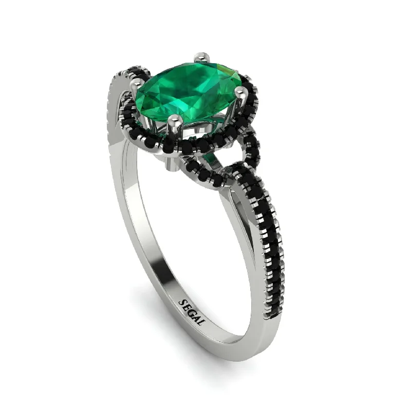 Unique Custom Rings For Wedding Day-Timeless Beauty Oval Emerald Engagement Ring - Judy No. 36