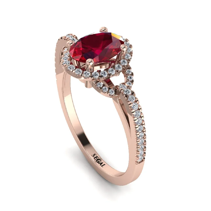 Elegant Custom Engagement Rings For Modern Brides-Timeless Beauty Oval Ruby Engagement Ring - Judy No. 11