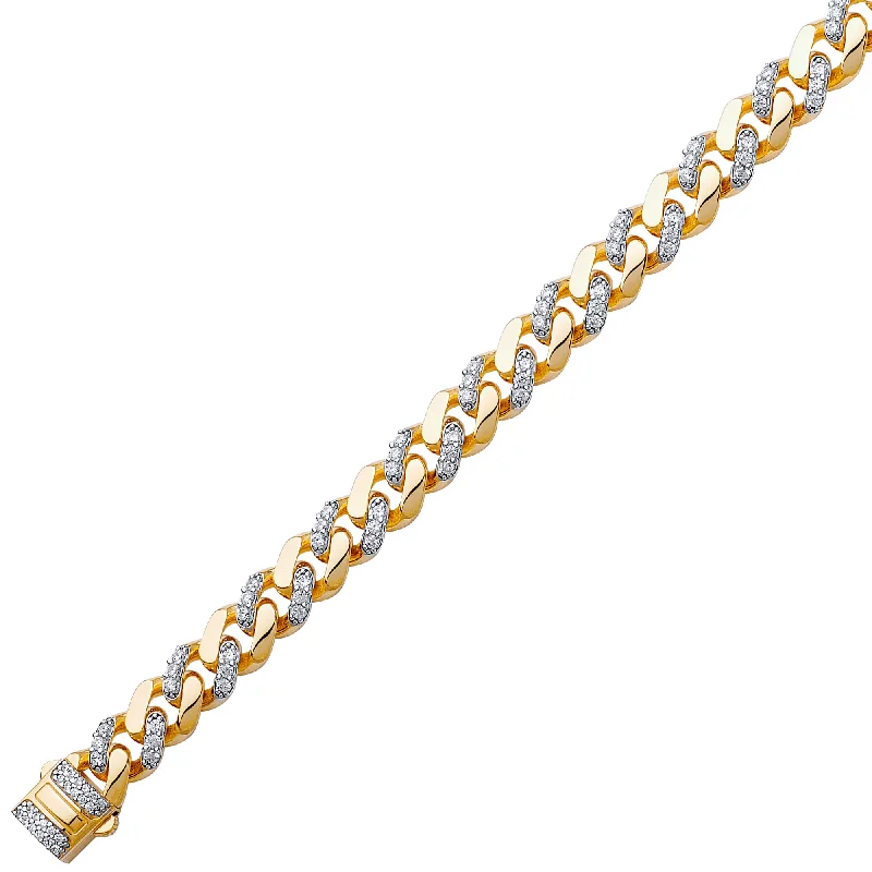 Elegant Bracelets For Mothers-14K Fancy Hollow Cuban Bracelet