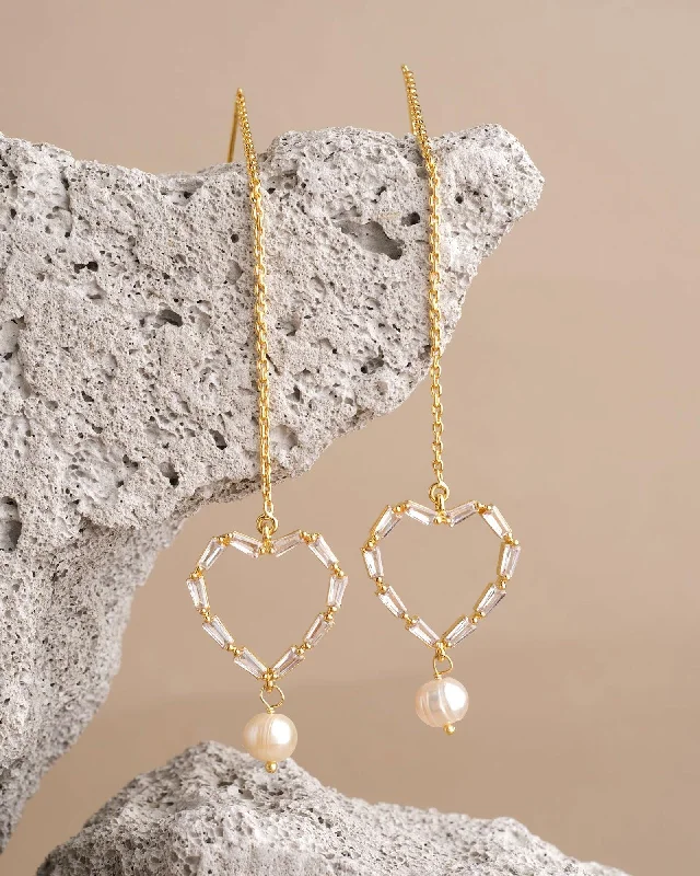 Dainty Earrings For Women With Minimalist Style-Hridayanuga - Sound Of The Heart Pearl Earring