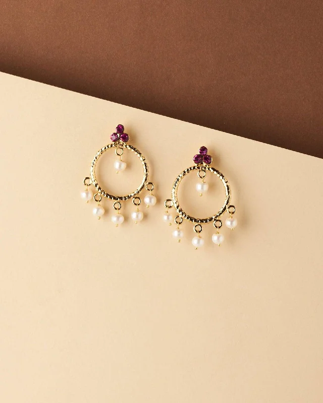 Trendy Silver Earrings For Casual Look-Chandbali And Pearl Jhumka