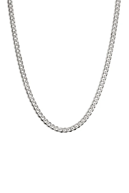 Trendy Pendant Necklace For Casual Look-Bold Curb Chain in Silver