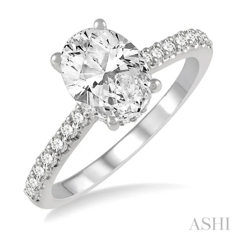 Classic Solitaire Diamond Rings For Engagement-1/3 Ctw Semi-Mount Diamond Engagement Ring in 14K White Gold