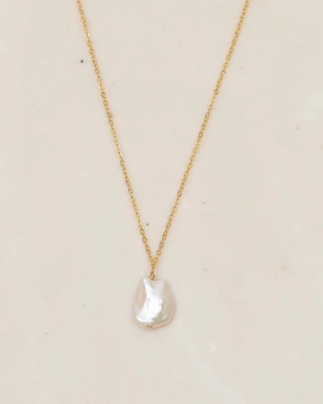 Custom Heart Pendant Necklace For Special Gifts-Keshi Pearl Necklace