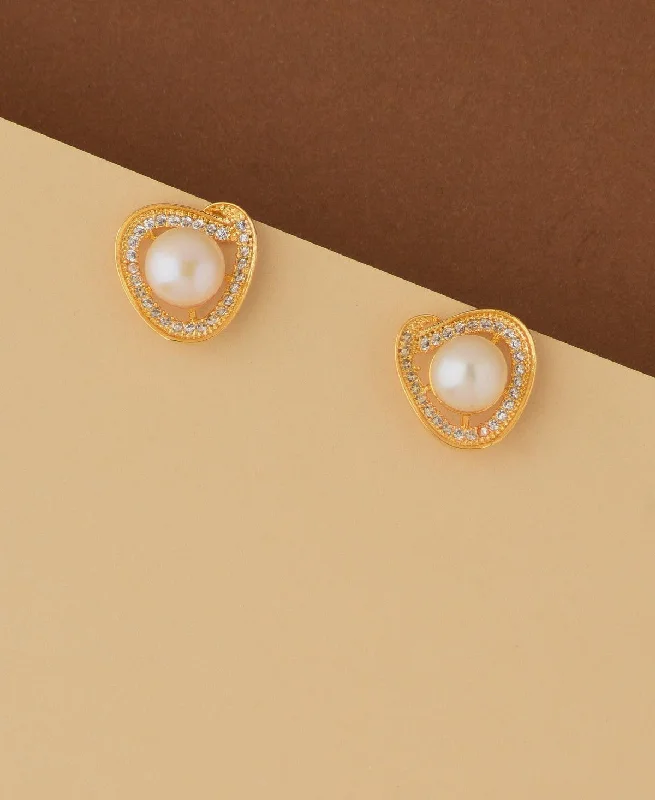 Vintage-Inspired Drop Earrings For Special Events-Classy White Pearl Stud Earring