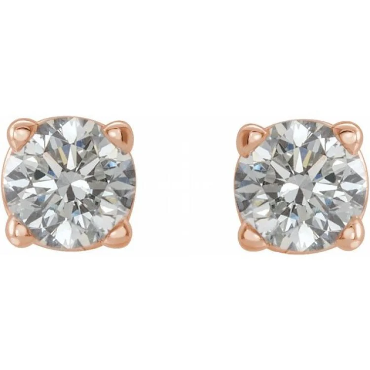 Elegant Drop Earrings For Formal Wear-14K Rose 1/5 CTW Natural Diamond Stud Earrings