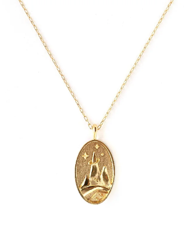 Classic Silver Necklace For Evening Wear-Capricorn Gold Zodiac Necklace