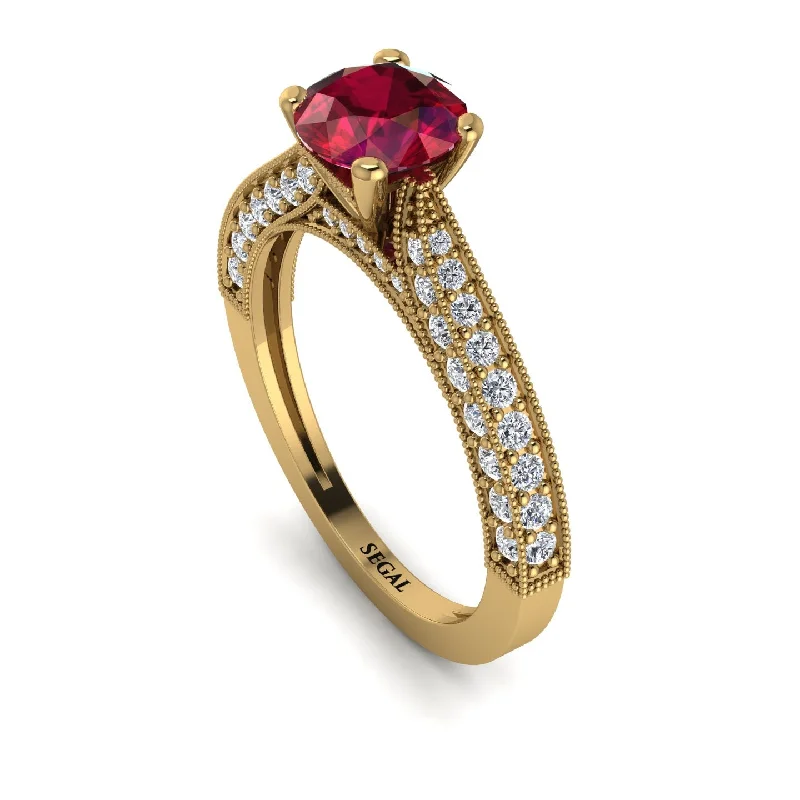 Luxury Engagement Rings For Timeless Proposals-Classic Vintage Ruby Engagement Ring - Kathryn No. 10