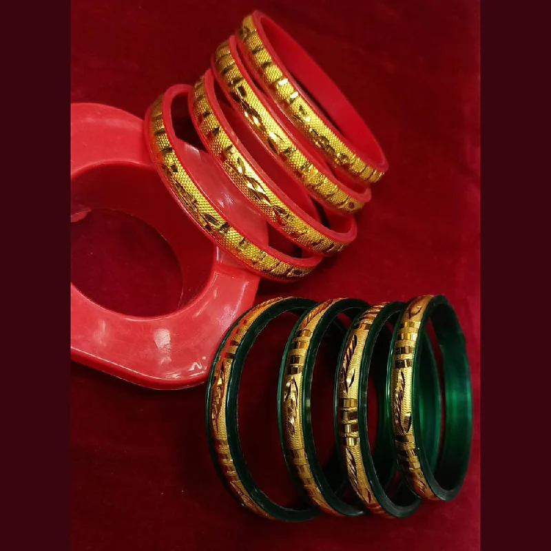 Classic Wedding Bangles For Special Celebrations-Manisha Jewellery Gold Plated Bangle Set