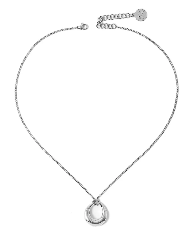 Luxury Crystal Necklace For Wedding Day-Domeo Silver Necklace