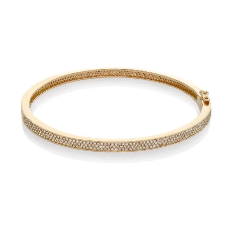 Sports Team Bracelets For Fans-HINGE DIAMOND BRACELET, GOLD