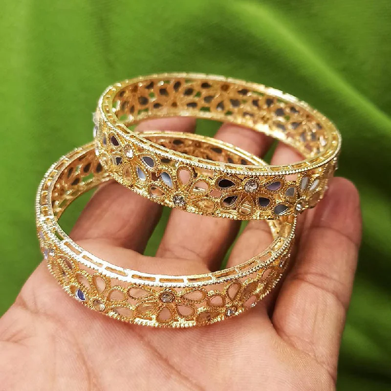 Classic Wedding Bangles For Bridesmaids Gifts-Manisha Jewellery Gold Plated Bangles Set