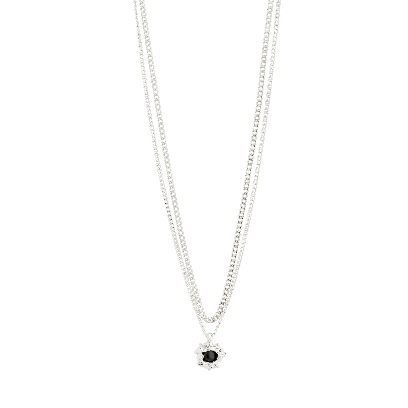 Elegant Chain Necklace For Formal Events-Act Silver Plated Agate Necklace