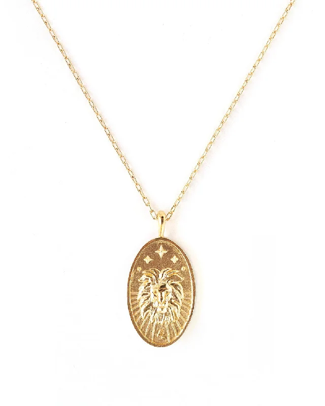 Unique Chain Necklace For Fashionistas-Leo Gold Zodiac Necklace