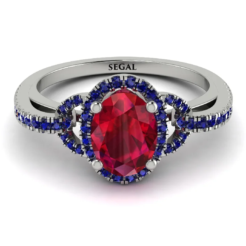 Custom Gold Rings For Bridal Jewelry-Timeless Beauty Oval Ruby Engagement Ring - Judy No. 72