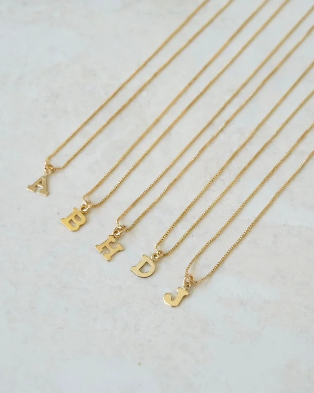 Vintage-Inspired Necklace For Bridesmaids-Personalised Initial letter Necklace