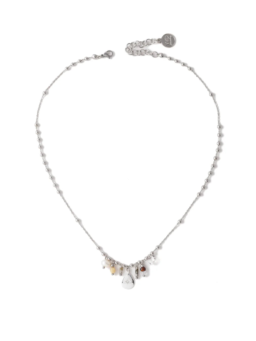 Trendy Layered Necklace For Evening Events-Elara Silver Necklace