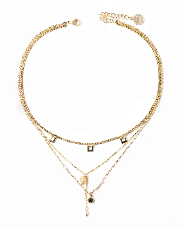 Classic Beaded Necklace For Bridesmaids Gifts-Muzo Gold Necklace