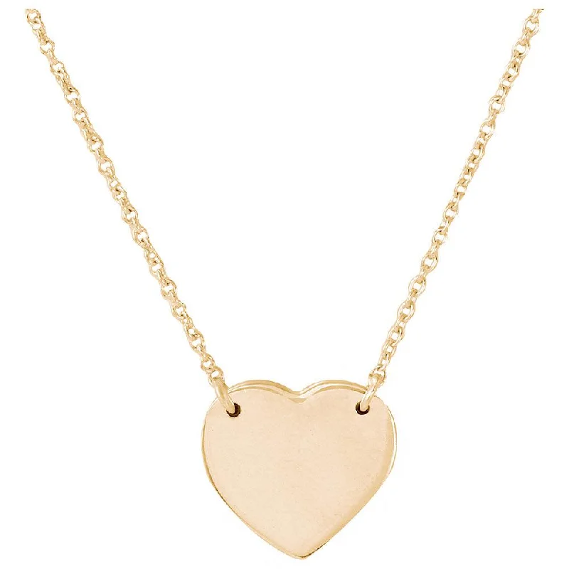 Unique Boho Necklace For Weddings-Silver 925 Gold Plated High Polished Heart Necklace - DIN00058GP