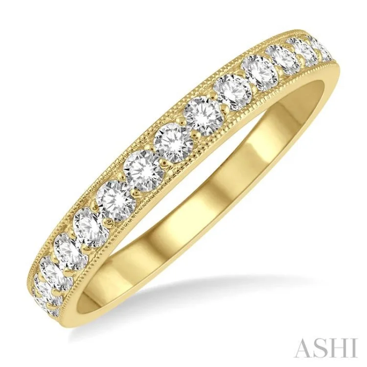 Luxury Engagement Rings For Timeless Proposals-1/2 ctw Round Cut Diamond Wedding Band in 14K Yellow Gold