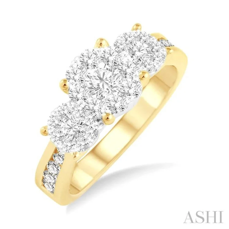 Simple Engagement Rings With Custom Stones-1 Ctw Lovebright Round Cut Diamond Ring in 14K Yellow and White Gold