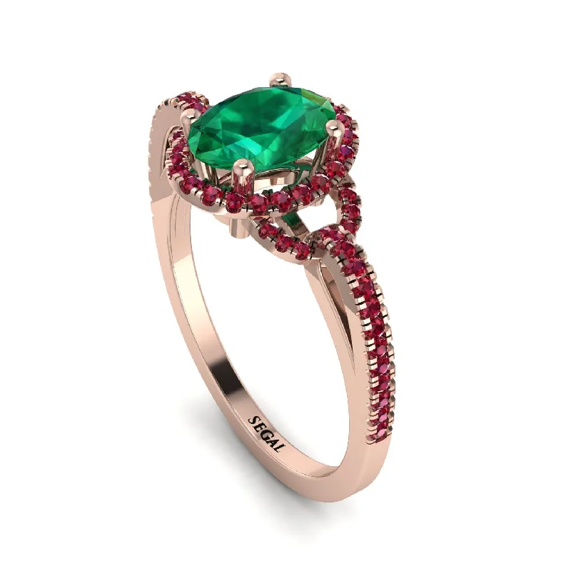 Elegant Gemstone Rings For Special Occasions-Timeless Beauty Oval Emerald Engagement Ring - Judy No. 50