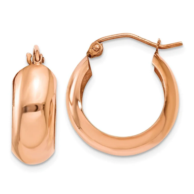 Simple Drop Earrings For Elegant Style-14k Rose Gold Hoop Earrings