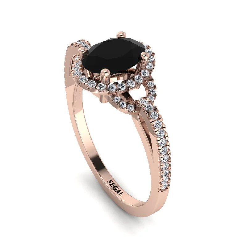 Personalized Wedding Rings For Fashion-Forward Couples-Timeless Beauty Oval Black Diamond Engagement Ring - Judy No. 8