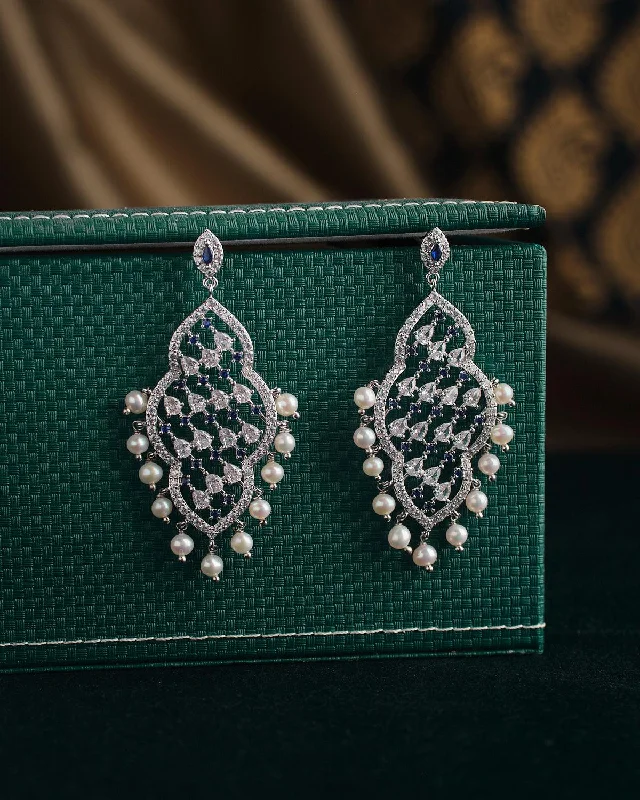 Custom Earrings For Anniversary Gifts-Navodha - The Wedded Dazzle Pearl Earrings