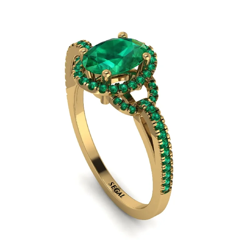 Custom Engagement Rings For Timeless Proposals-Timeless Beauty Oval Emerald Engagement Ring - Judy No. 19