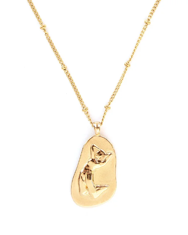 Luxury Heart Necklace For Anniversary Gifts-Flow Gold Necklace