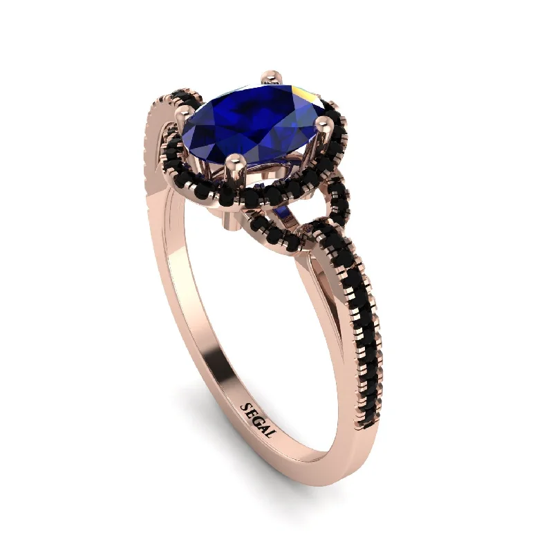 Sparkling Gold Wedding Rings For Bridesmaids-Timeless Beauty Oval Sapphire Engagement Ring - Judy No. 44