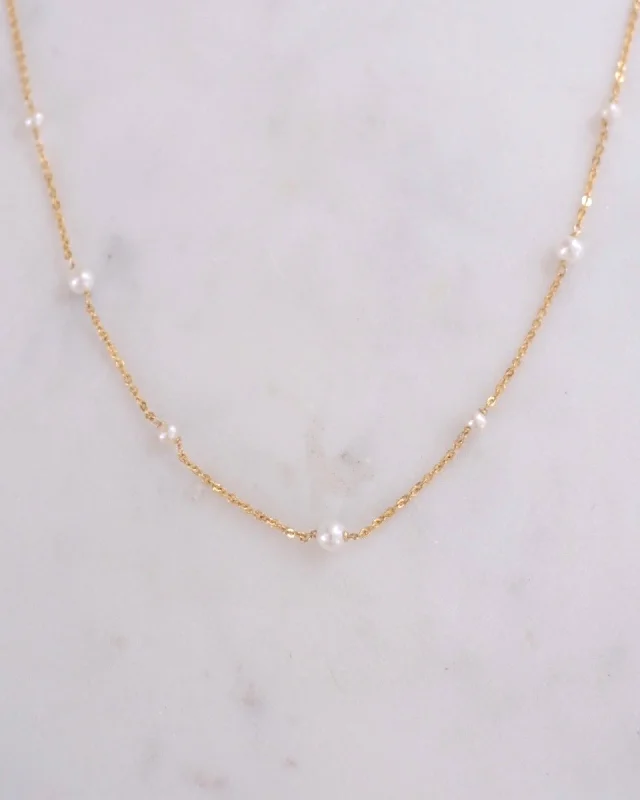 Dainty Gold Necklace For Minimalist Style-Pearl Necklace